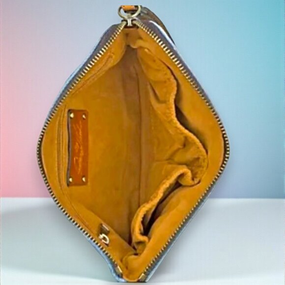 Patricia Nash Lacing Denim Rosley Embroidered Wristlet - NEW - Picture 4 of 4